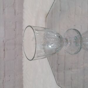 Princess House Crystal Etched Vintage  Butterflies Water Goblet